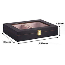 SHYPT Cigar Humidor, Cedar Cigar Desktop Box con umidificatore e igrometro, Piano in Vetro for 15 (10-15 Cigars)