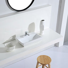 Eridanus Serie Mortimer, Lavabo di Ceramica Bianco Lusso Lavandino Lavello Lavamano Lavabo da Appoggio Rettangolare Quadrato Bacinella Lavandino Lavello per Bagno Casa Bidet Lavabo