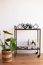 LaLe Living Portabottiglie Kaya in ferro nero per 7 bottiglie di vino con dimensioni 54 x 13 cm per conservare bottiglie di vino e acqua in design geometrico