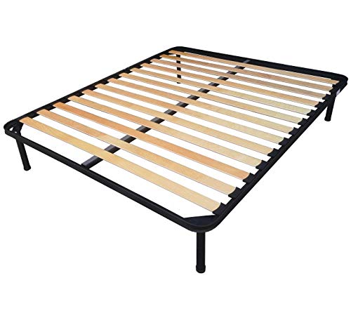 DOLCI SOGNI Rete Matrimoniale 160x200, Queen Size, Massima Stabilità, Doghe Letto Matrimoniale con 4 Piedi Avvitabili, Struttura Letto Matrimoniale 160x200 Interamente in Ferro, 100% Made in Italy