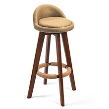 Sgabelli da bar, sedia per uso domestico in legno massello, con schienale, poggiapiedi in legno e comodo sedile imbottito, sgabello da cucina girevole a 360 °, multicolore ( Color : Grass Yellow 1 )