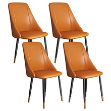 Arredamento Set Di 4 Sedie Da Pranzo In Accento, Pelle PU Impermeabile Rivestita Con Gambe In Metallo Oro Nero, Bancone Della Cucina Occasionale Sedie Laterali Soggiorno Con Braccioli Lounge Ufficio R