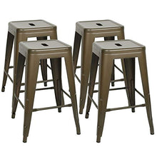 Sarah 4*Sgabello da Bar Stile Industriale,Sgabello Alto in Metallo Vintage,per Bar/Casa Sgabello Alto, Acciaio, Canna di Fucile, 61 * 40 * 40cm