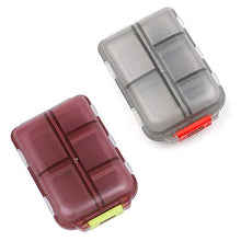 BANGSUN - Portapillole portatile con 10 scomparti per medicina grande, grigio, marrone, 2 pezzi