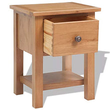 BIGTO Comodino con 1 cassetti in legno di rovere massello comodini per camere da letto 36 x 30 x 47 cm