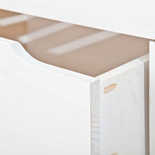 Inter Link Letto matrimoniale con scomparti e cassetti, in vero legno biologico, laccato bianco, larghezza x altezza x profondità: 209 x 48 x 186 cm