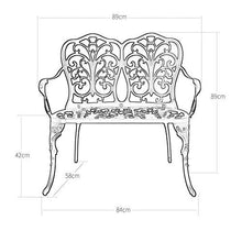 LXLH Panca da Giardino Seduta Prodotto per Esterni Panca retrò Panca da Giardino da terrazza, Panca Doppia in Alluminio pressofuso con Schienale e braccioli, Panche Decorative per corridoi Balcon