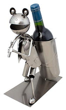 Brubaker portabottiglia Vino Porta Bottiglia di Vino Rana Fogliame - Decorazione Oggetto Metallico - portabottiglia - con Biglietto di Auguri per Regalo di Vino