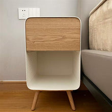 Comodino,Tavolino Laterale Camera da Letto Comodino per Camera da Letto, Tavolino Leggero, Tavolino da Tavolo Assemblato, Tavolo da Bagno in Legno E Ferro con 1 Cassetto Facile da Installare