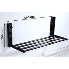 SWNN Bathroom Shelves Mensola da Bagno Multifunzione Pieghevole Nera Mensola da Bagno Multifunzione Mensola da Bagno Multifunzione Spazio Alluminio 590 * 210mm