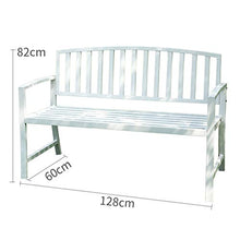 Panchina da giardino, Panca da giardino in metallo con braccioli e schienale, capienza di peso di 880 libbre Sedia con struttura in acciaio, Mobili da giardino con portico da giardino ZDDAB