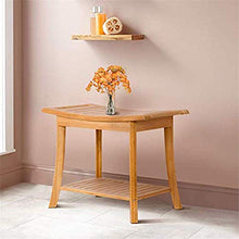 Sgabello per Doccia Panca per Doccia in bambù Sgabello in Legno a 2 Piani per riporre Il Bagno con TWel Rack Organizer per Il Bagno Sgabello per Uso Interno ed Esterno, 613045 cm
