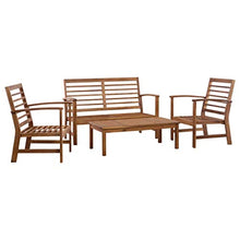Oushome Set Divani da Giardino 4 pz in Legno Massello di Acacia