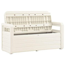 Qnotici Panca portaoggetti da Giardino in plastica, Pratica Panca portaoggetti per Interni ed Esterni in Stile Moderno 132,5 x 58 x 89 cm (Larghezza x profondità x Altezza) -Bianco