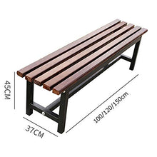 Sgabello da giardino in legno massello per panchina da esterno, sedile anticorrosione con struttura in acciaio senza braccioli, sgabello per scarpe sostitutivo per sedia da giardino esterno