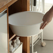 ZWMG Bacini di plastica Rotondi Piccoli bacini di stoccaggio di lavandini per Lavare i bacini Adatti per dormitori Domestici (Beige, Grigio, Bianco, Rosa) (Color : Beige)