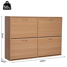 HOMCOM Scarpiera Salvaspazio Capacità 24 Ingresso e Camera da Letto Legno 120x24x81cm