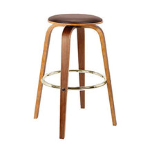 LXYPLM Sgabello Sedie Bar Barstools Contatore di Legno Solido Libero Girevole Bar Sedie Sedile, Simple Ecopelle Colazione Cucina sgabelli Alti for Kitchen Cafe Bar Arredo Bar Cucina (Color : Brown)