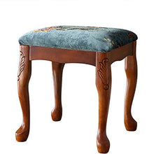 Sgabello per Pianoforte American Style Legno Solido Piano Bench Piano Keyboard Bench Guzheng Drum Stool Dressing Table Manicure Sedia (Colore : Blu, Dimensione : 38x38x42cm)