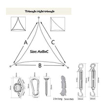 Tenda a Vela Triangolare, Impermeabile Traspirante Protezione Raggi UV Vela Ombreggiante per Esterno Terrazza Giardino Campeggio Balcone Cortile Patio Shack
