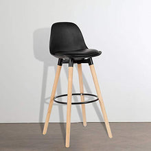 POPSPARK Set di 2 sgabelli da Bar, Gambe in Legno di faggio, Sedia da Bar Multicolore per Colazione in Cucina (Nero)