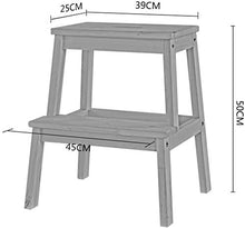 Mirui Sgabello Legno Sgabello Pieghevole scaletta Multifunzione a Doppio Uso scaletta di 2-Step, Color Legno, sgabelli Biblioteca (Color : Black)
