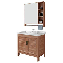 Pavimento in Alluminio Space Bagno Armadio per Mobile Mobile Mobile Banche da Bagno Vanity Set di vanità da Bagno Singolo lavabo (Color : Brown, Size : 48x81x80cm)