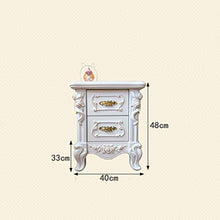 Comodino Europeo, Camera da Letto Semplice 2 stoccaggio Bianco Avorio Americano Scala nordica in Legno massello stoccaggio Piccolo Armadio carico: 400 kg-40x48 cm FANJIANI