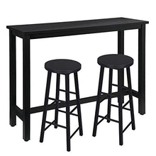 WOLTU Tavolo da Bar con 2 Sgabelli Alti Set Mobili da Bar Rettangolare Bancone per Cucina in Acciaio Legno BT30sz+BH130sz-2