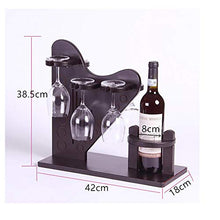Feifei Portabottiglie Vino Set di Bicchieri da Vino in Legno per Vino - Confezione da 1 Bottiglia di Vino Rosso e 6 Bicchieri da Vino