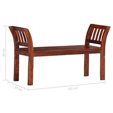 vidaXL Legno Massello di Acacia Panca Panchina Sedile Sediletto Mobile da Ingresso Arredo da Cucina Arredamento in Legno Seduta 111 cm