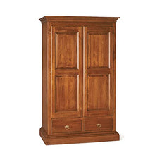 Milani Home s.r.l.s. Armadio 2 Ante in Legno Massello 125x61x200