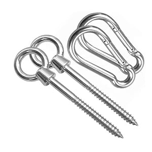 Amaca Ganci Appesi Kit Heavy Duty Oscillazione Piastra Appendini Heavy Duty in Acciaio Inox Eye Con Moschettone Viti Moschettone Per Swing Argento