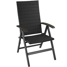 TecTake 800721 Poltrona da Giardino per Rilassarsi, Regolabile a 5 Altezze, Polyrattan, 68 x 58 x 107,5 cm -Disponibile in Diversi Colori (Nero | No. 403233)