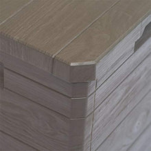 BIGTO - Scatola portaoggetti da giardino in plastica (con struttura in legno), 42,5 x 44 x 50 cm (L x P x A), marrone