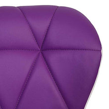 Mendler Sgabello con poggiapiedi HWC-A92 Acciaio Cromato Ecopelle Viola