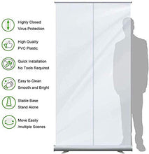 (Uso in Business) Roll Up Banner Rullo Rullo Pull Up Clear Banner Schermata di partizione |Guardia di protezione protettiva per pavimenti in piedi, per distanziamento sociale, scuole, uffici banner st
