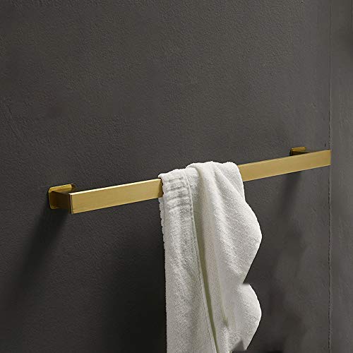 qlly Portasciugamani,portasciugamani Dorato Spazzolato,portasciugamani a Muro per Bagno,Autoadesivo o Fissaggio a Vite,Alluminio Spaziale,Trattamento Superficiale Lucido