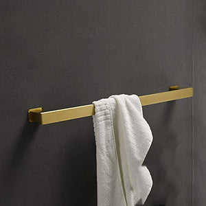 qlly Portasciugamani,portasciugamani Dorato Spazzolato,portasciugamani a Muro per Bagno,Autoadesivo o Fissaggio a Vite,Alluminio Spaziale,Trattamento Superficiale Lucido