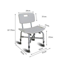 TANGIST Donne incinte, The Anziani Sgabello da doccia in alluminio Sgabello doccia Sedia Schienale Aumento 200KG Altezza regolabile antiscivolo Sgabello da bagno Sedie da bagno Sedie da bagno Prevenir