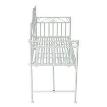 Outsunny Panchina Biposto da Giardino Stile Romantico Ferro 113.5 x 50 x 93.5cm Bianco