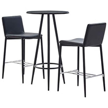 Tidyard Set 3 pz da Bar, Set Tavolino Bar, Set di Mobili per Cucina, Set Bar per la Casa, Set di Mobili da Balcone,Set Tavolo Quadrato e 2 Sedie da Bar Alti, in Similpelle