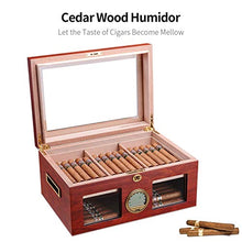 ZLMMY Legno di Cedro Cigar Humidor Idratante Box Gabinetto di Grande capienza Fit 100 Double Layer Cigar Humidor Scatola