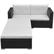 Festnight Divano Modulare da Esterno in Polirattan,Lettino Prendisole da Giardino Reclinabile Polirattan,Set Divano Letto Modulare a 2 Posti da Giardino in Polirattan Marrone