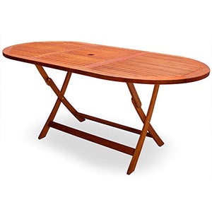 Casaria Tavolo da Giardino in Legno Pieghevole Alabama Certificato FSC 160x85cm Tavoli da Esterno