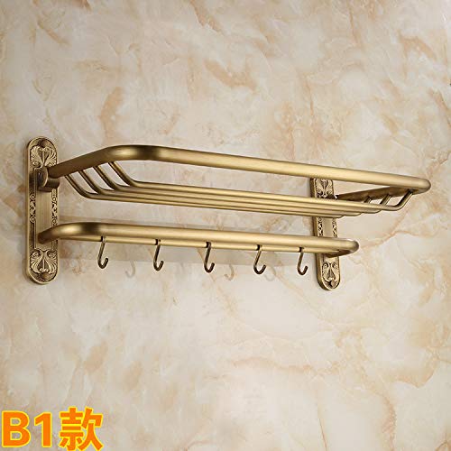 Accessori per il bagno Portasciugamani Portasciugamani antico Portasciugamani pieghevole in rame completo Portasciugamani retro attività B1
