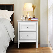 Yaheetech Set 2 Comodini Camera da Letto Comodino con 2 Cassetti Tavolino Moderno Mobiletto da Letto Stile Shabby Chic Tavolino Lato da Salotto Divano 48 x 40 x 61 cm Bianco