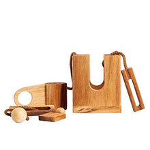 Casa Vivente Rompicapo in Legno Scuro per Bottiglie, Confezioni Regalo, Scatole Portabottiglie Vino, Giochi di Pazienza