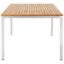 Tidyard Tavolo da Pranzo Rettnagoalre in Legno Acacia Acciaio Inox,180x90x75cm,Tavolo da Cucina,Tavolo da Pranzo per Giardino