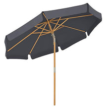 SONGMICS Ombrellone da Giardino di 3 m, Parasole Ottagonale con Protezione UPF50+, Palo e Stecche in Legno, Inclinabile, Base Non Inclusa, per Terrazzo Balcone Esterno, Grigio GPU32GY